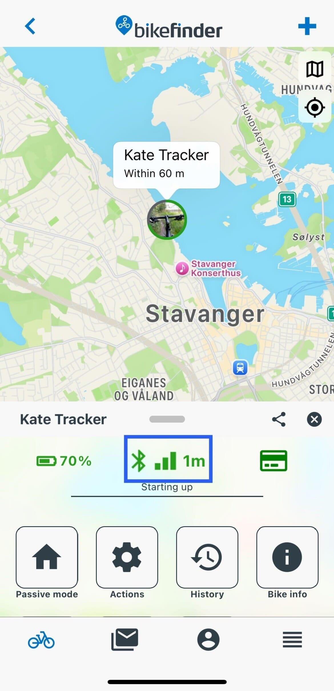 Bikefinder app bluetooth