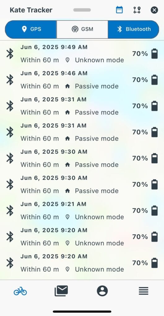 bikefinder app signals