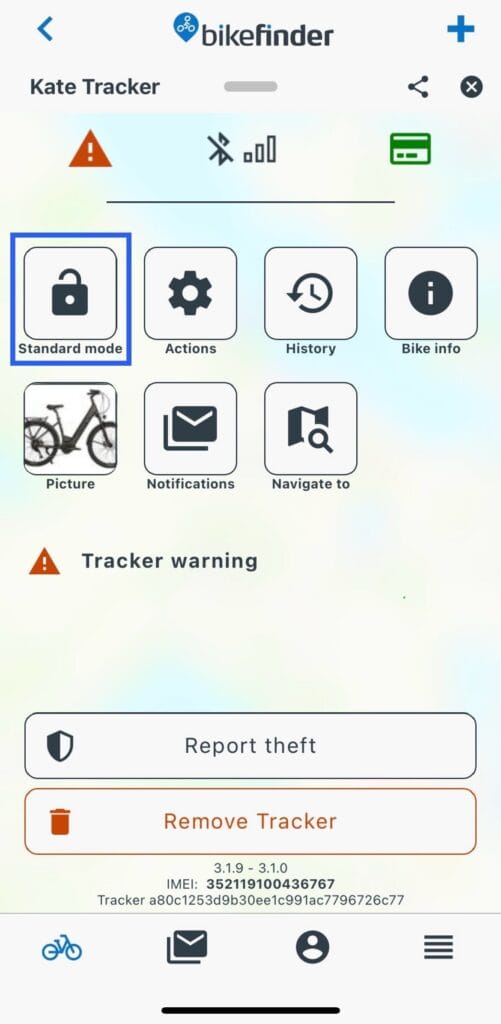 bikefinder app mode icon