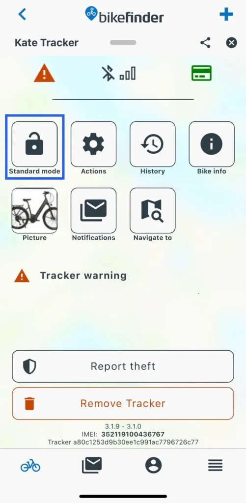 bikefinder app mode icon