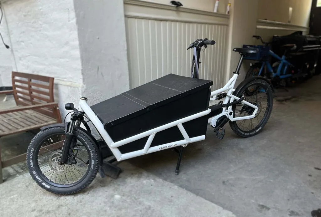 Riese & Muller Load 75 Vario Family cargo bike. Stolen bike recovered with help from BikeFinder gps tracker.