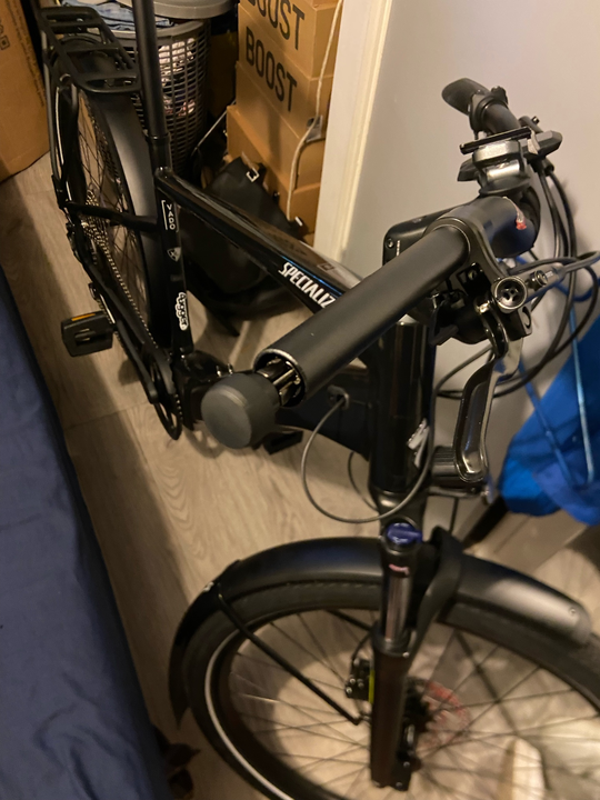  BikeFinder Tracker device sticking out of e-bike, Specialized Turbo Vado 3.0