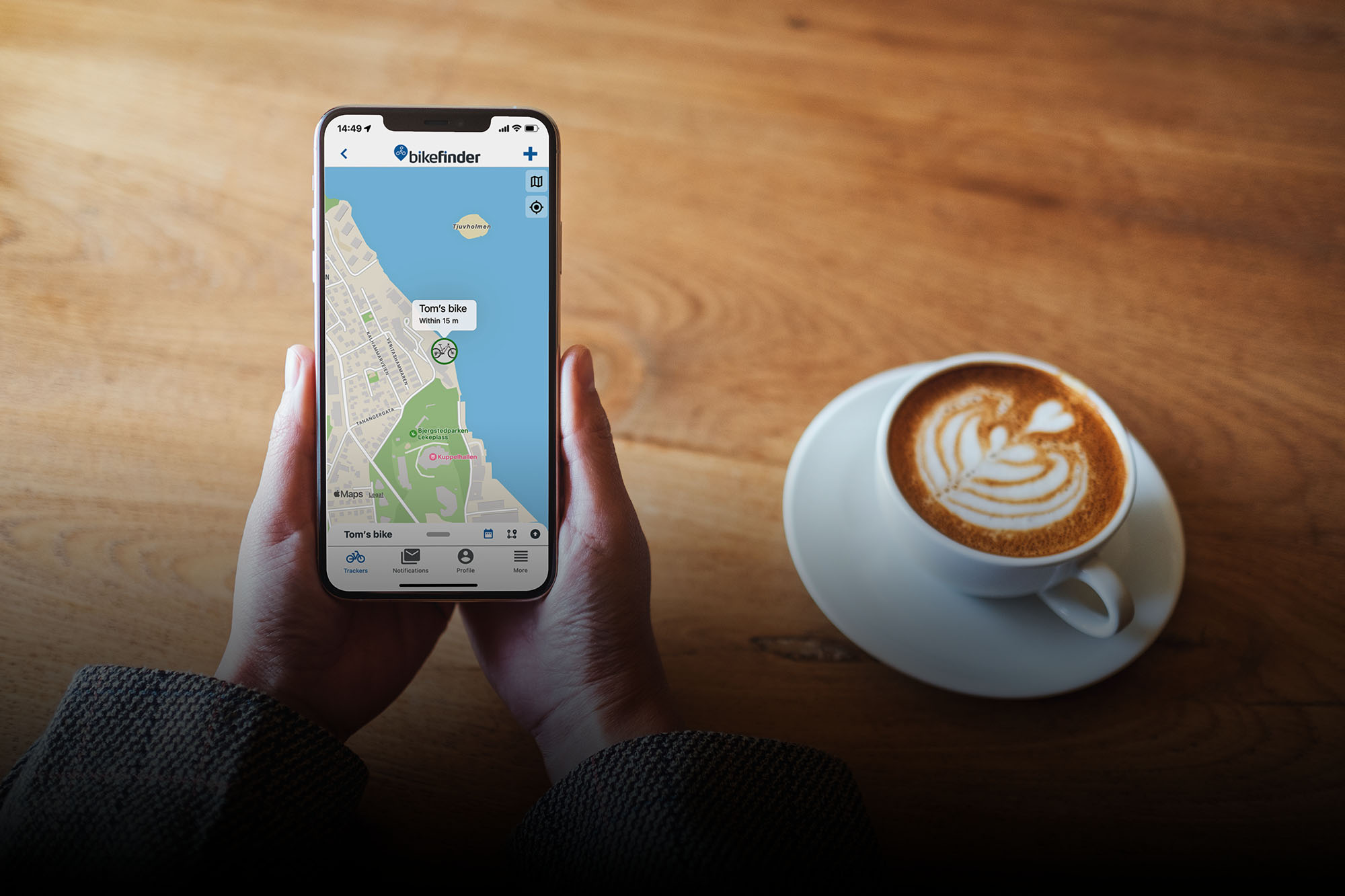 Spor sykkelen din fra mobilen med BikeFinder appen og sporingsenhet