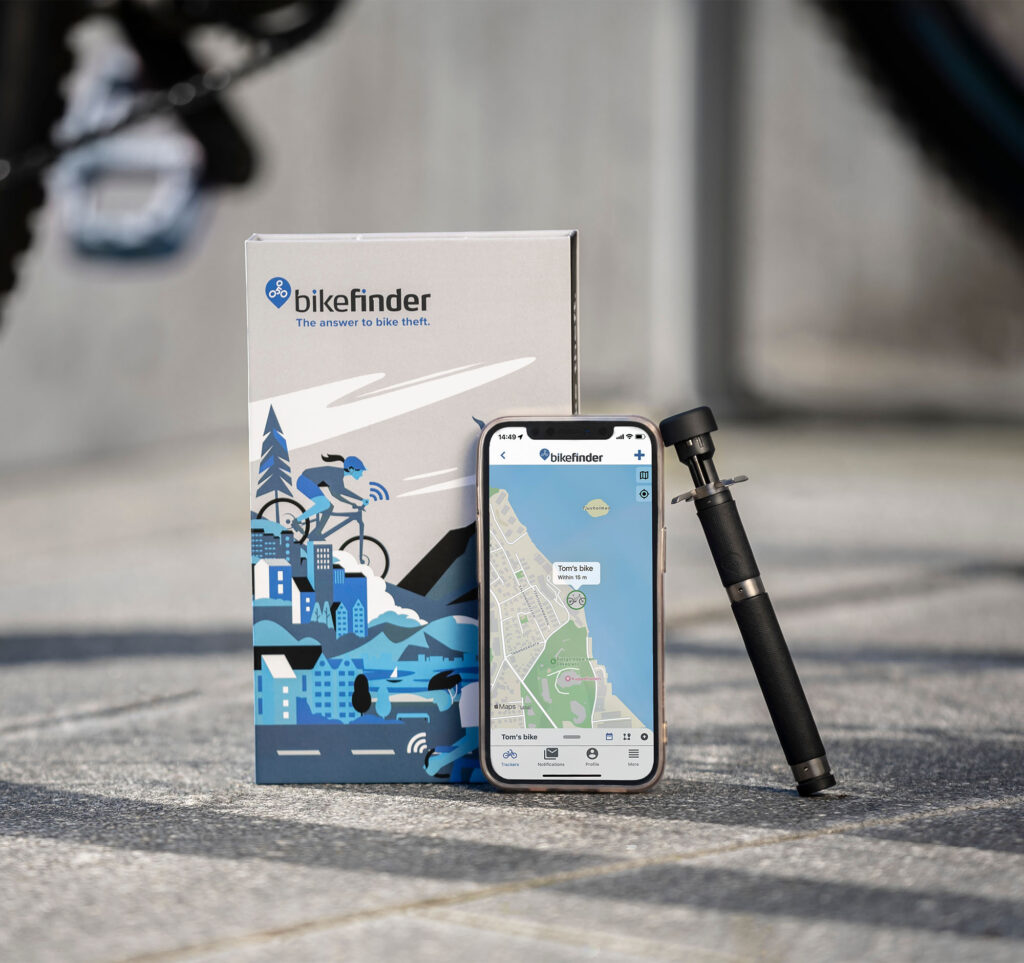 BikeFinder tracker, försäkring och app. Gen2 Advanced - GPS-, Wi-Fi-, LTE- och Bluetooth-teknik