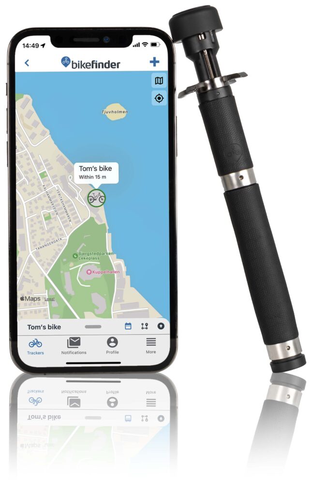 BikeFinder tracker, försäkring och app. Gen2 Advanced - GPS-, Wi-Fi-, LTE- och Bluetooth-teknik