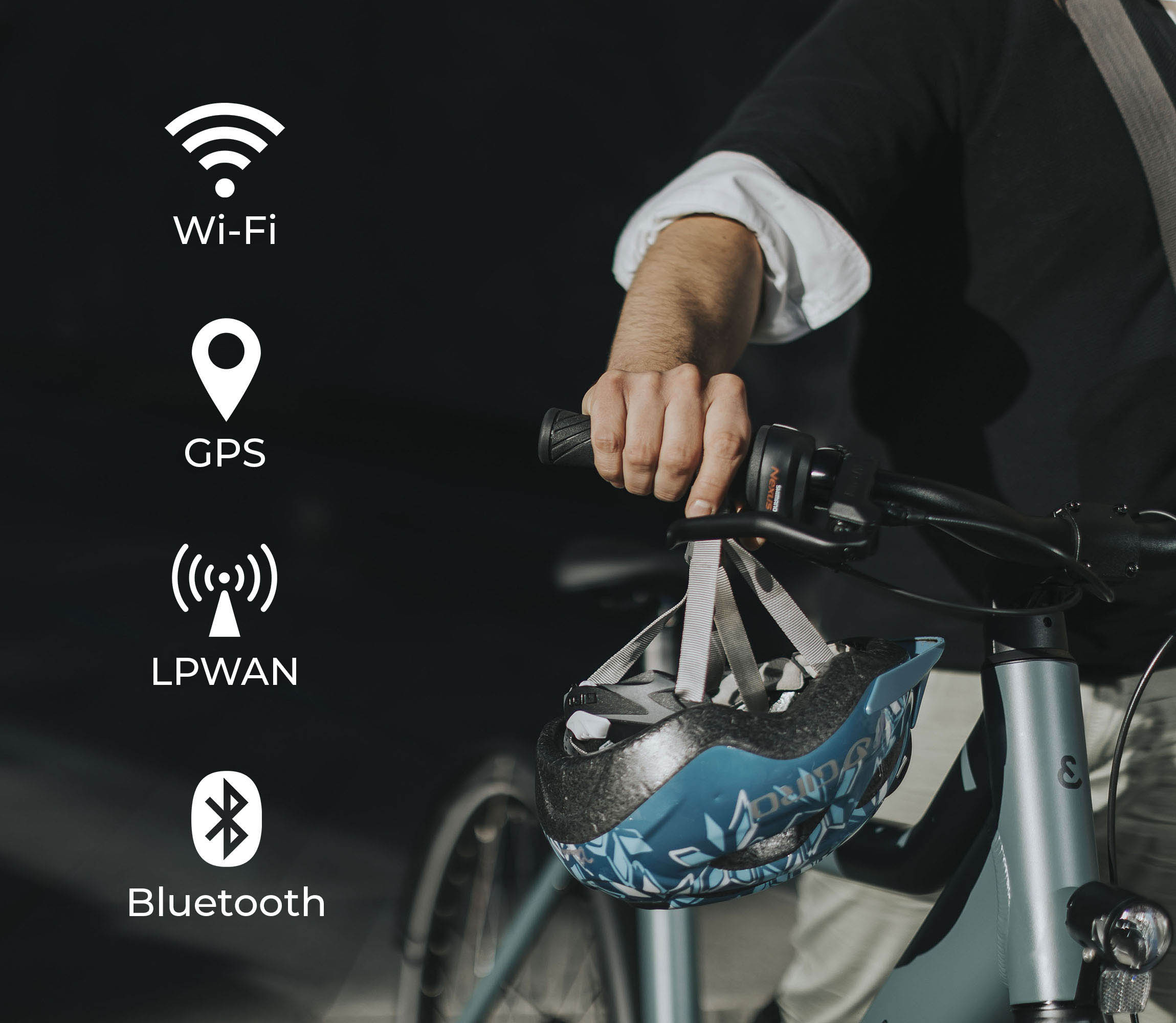 BikeFinder App og Tracker - GPS-, Wi-Fi-, LTE- og Bluetooth-teknologi